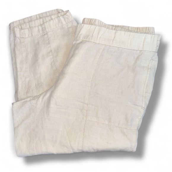 Eileen Fisher Organic Linen Lantern Pant XL Cream Ankle - Picture 2 of 13